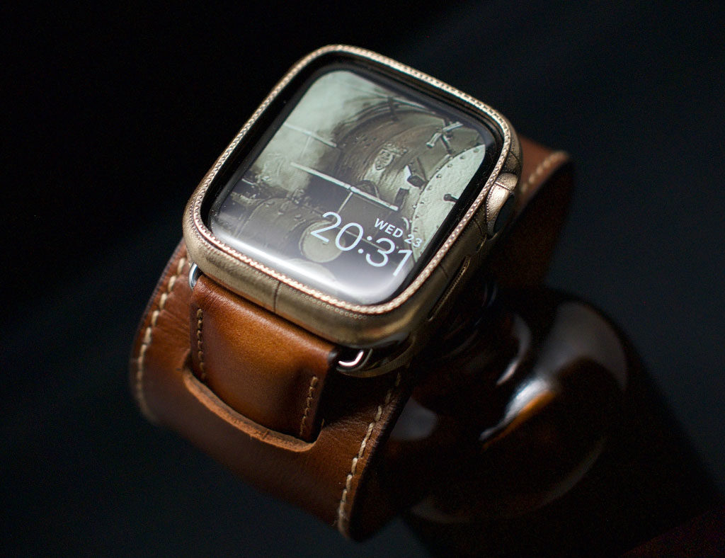 44 mm bronze ironclad apple watch cover by J O Y C O M P L E X