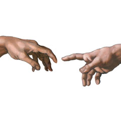 Adam and God Hands - Michelangelo